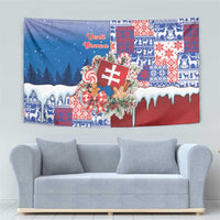 Slovakia Christmas Tapestry Vesale Vianoce Xmas Pattern - Wonder Print Shop