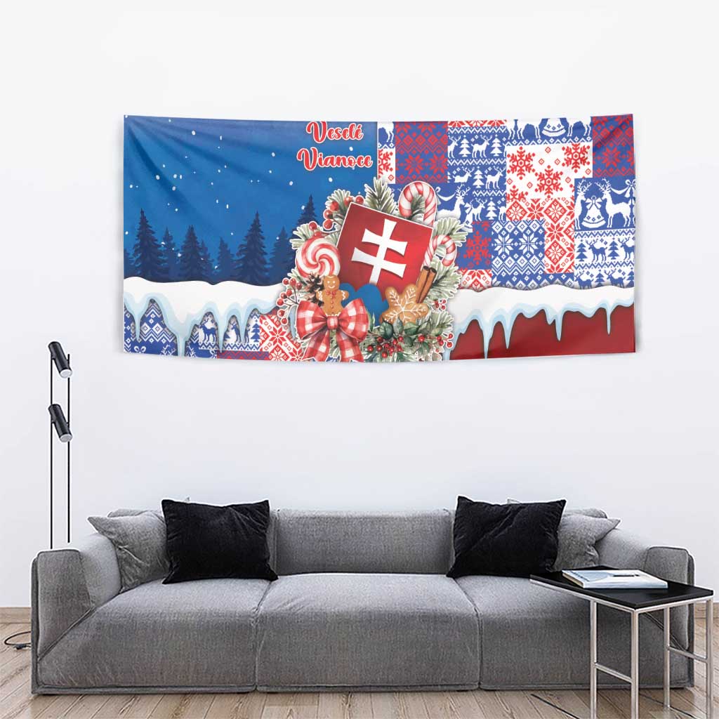 Slovakia Christmas Tapestry Vesale Vianoce Xmas Pattern - Wonder Print Shop