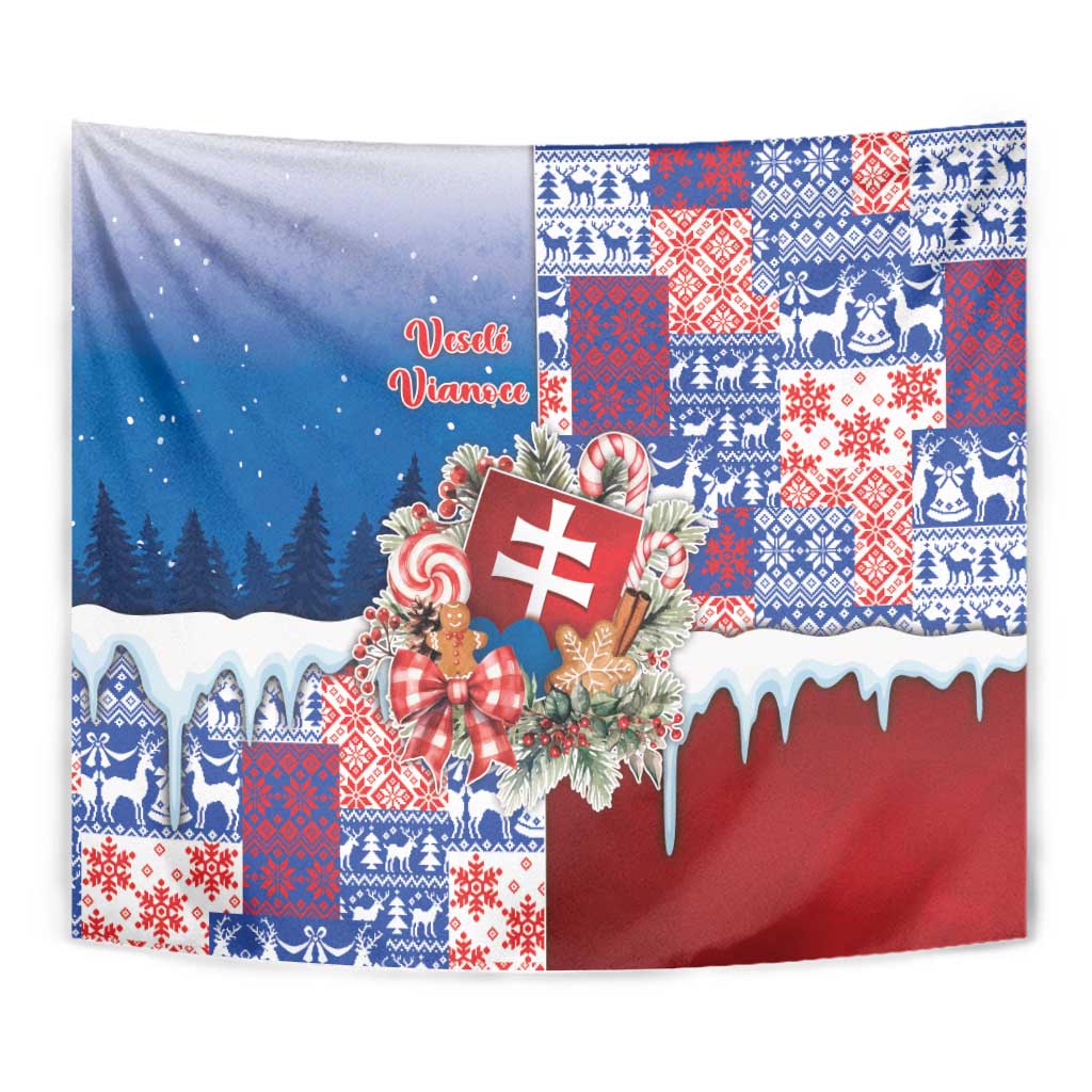 Slovakia Christmas Tapestry Vesale Vianoce Xmas Pattern - Wonder Print Shop