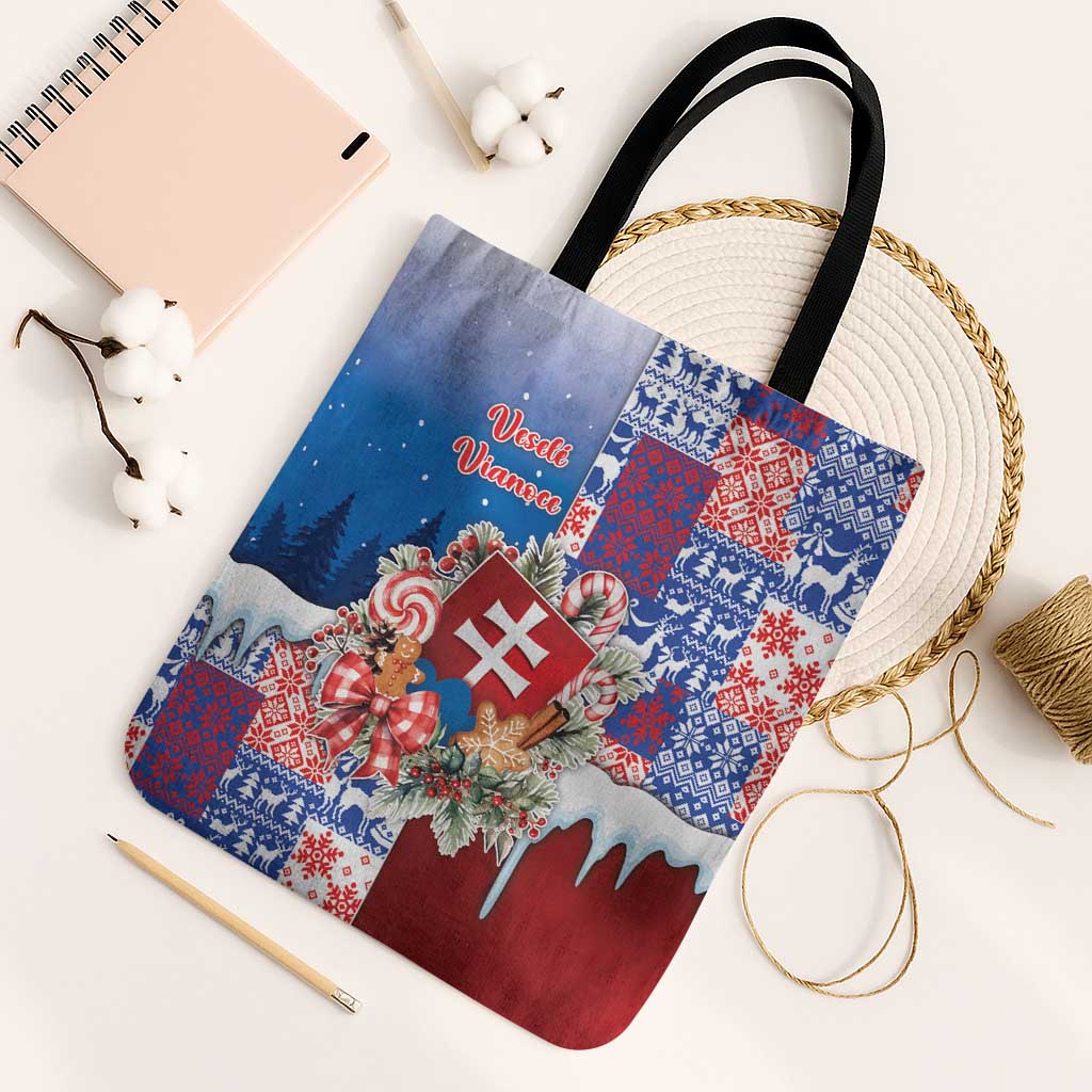 Slovakia Christmas Tote Bag Vesale Vianoce Xmas Pattern - Wonder Print Shop