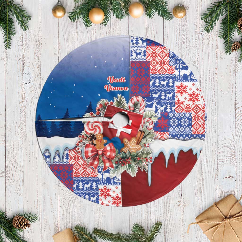 Slovakia Christmas Tree Skirt Vesale Vianoce Xmas Pattern - Wonder Print Shop