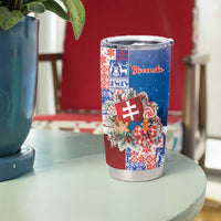 Slovakia Christmas Tumbler Cup Vesale Vianoce Xmas Pattern - Wonder Print Shop