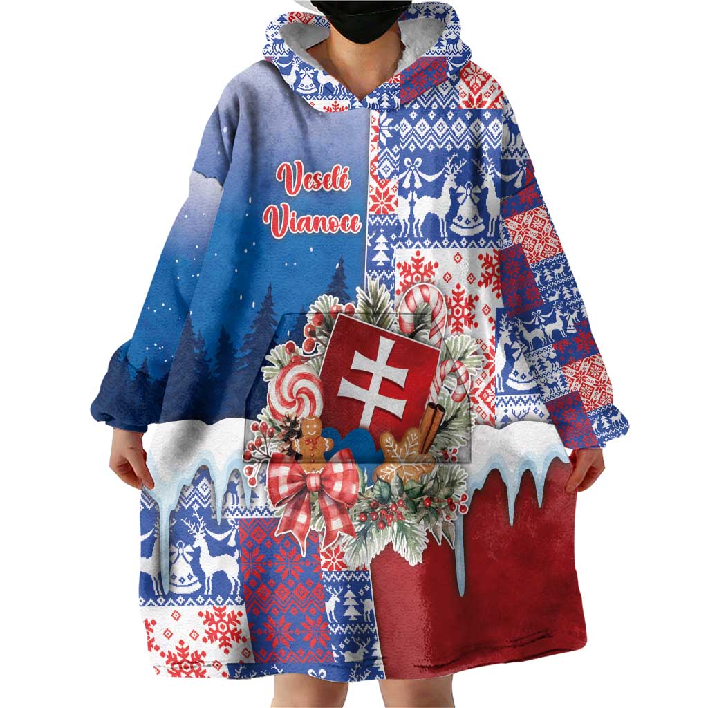 Slovakia Christmas Wearable Blanket Hoodie Vesale Vianoce Xmas Pattern - Wonder Print Shop