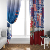 Slovakia Christmas Window Curtain Vesale Vianoce Xmas Pattern - Wonder Print Shop