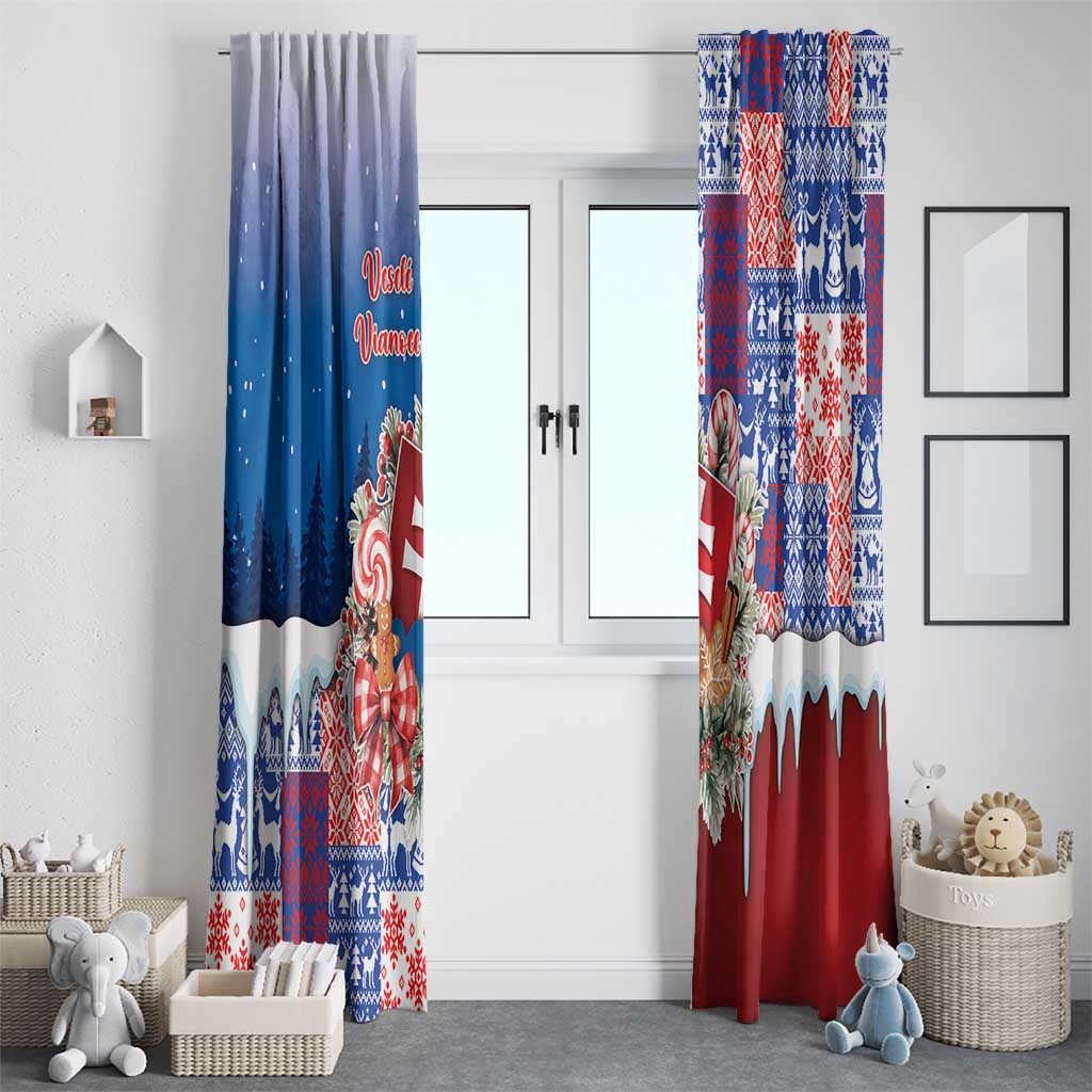 Slovakia Christmas Window Curtain Vesale Vianoce Xmas Pattern - Wonder Print Shop