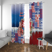 Slovakia Christmas Window Curtain Vesale Vianoce Xmas Pattern - Wonder Print Shop