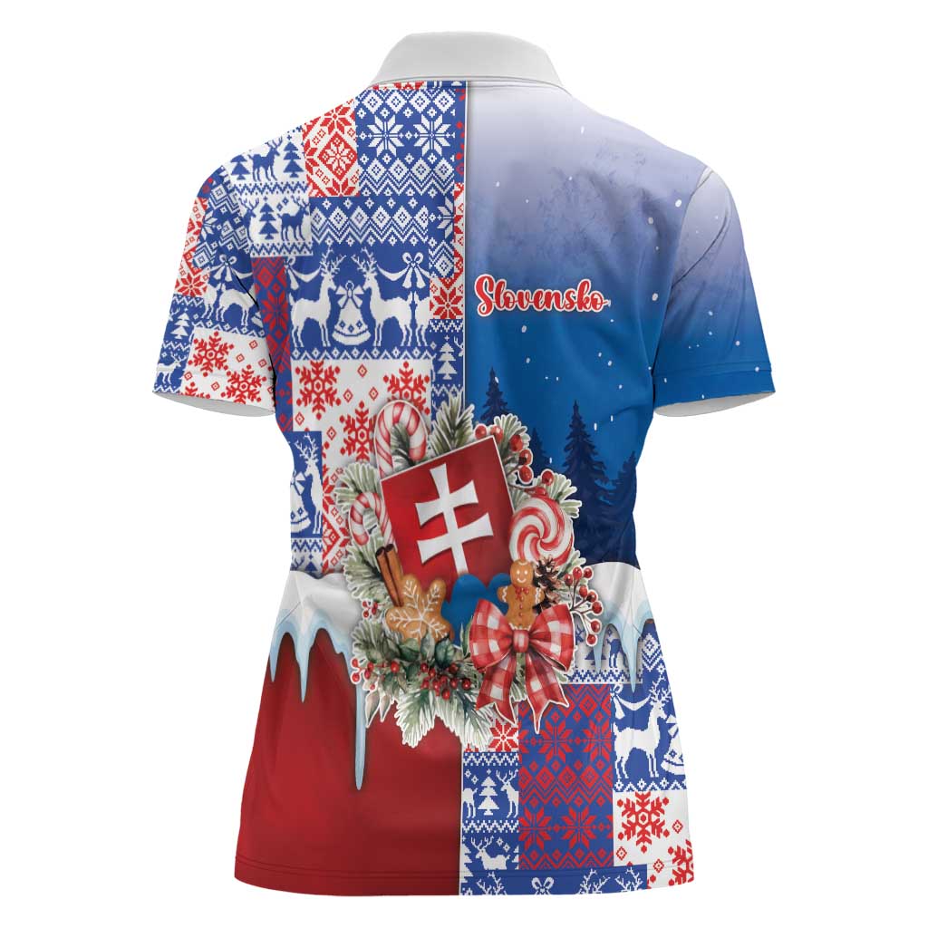 Slovakia Christmas Women Polo Shirt Vesale Vianoce Xmas Pattern - Wonder Print Shop