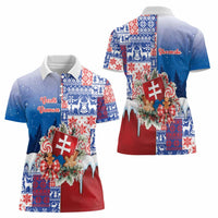 Slovakia Christmas Women Polo Shirt Vesale Vianoce Xmas Pattern - Wonder Print Shop