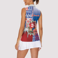 Slovakia Christmas Women Sleeveless Polo Shirt Vesale Vianoce Xmas Pattern - Wonder Print Shop
