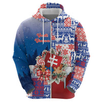 Slovakia Christmas Zip Hoodie Vesale Vianoce Xmas Pattern - Wonder Print Shop