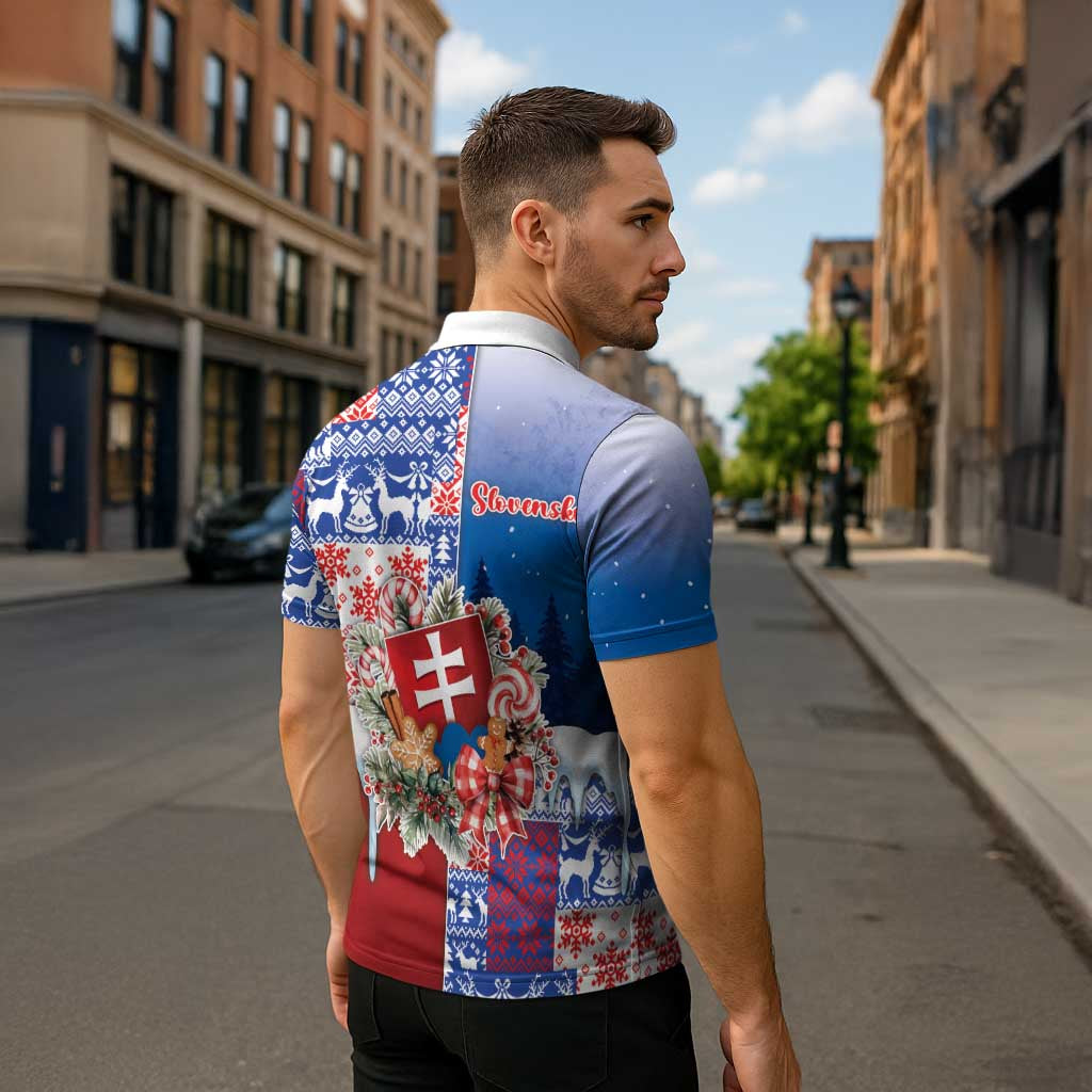 Slovakia Christmas Zipper Polo Shirt Vesale Vianoce Xmas Pattern - Wonder Print Shop