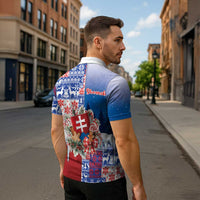 Slovakia Christmas Zipper Polo Shirt Vesale Vianoce Xmas Pattern - Wonder Print Shop