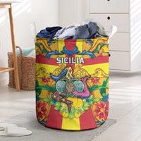 Italy Sicily Laundry Basket Gorgoneion Baroque Patterns - Wonder Print Shop