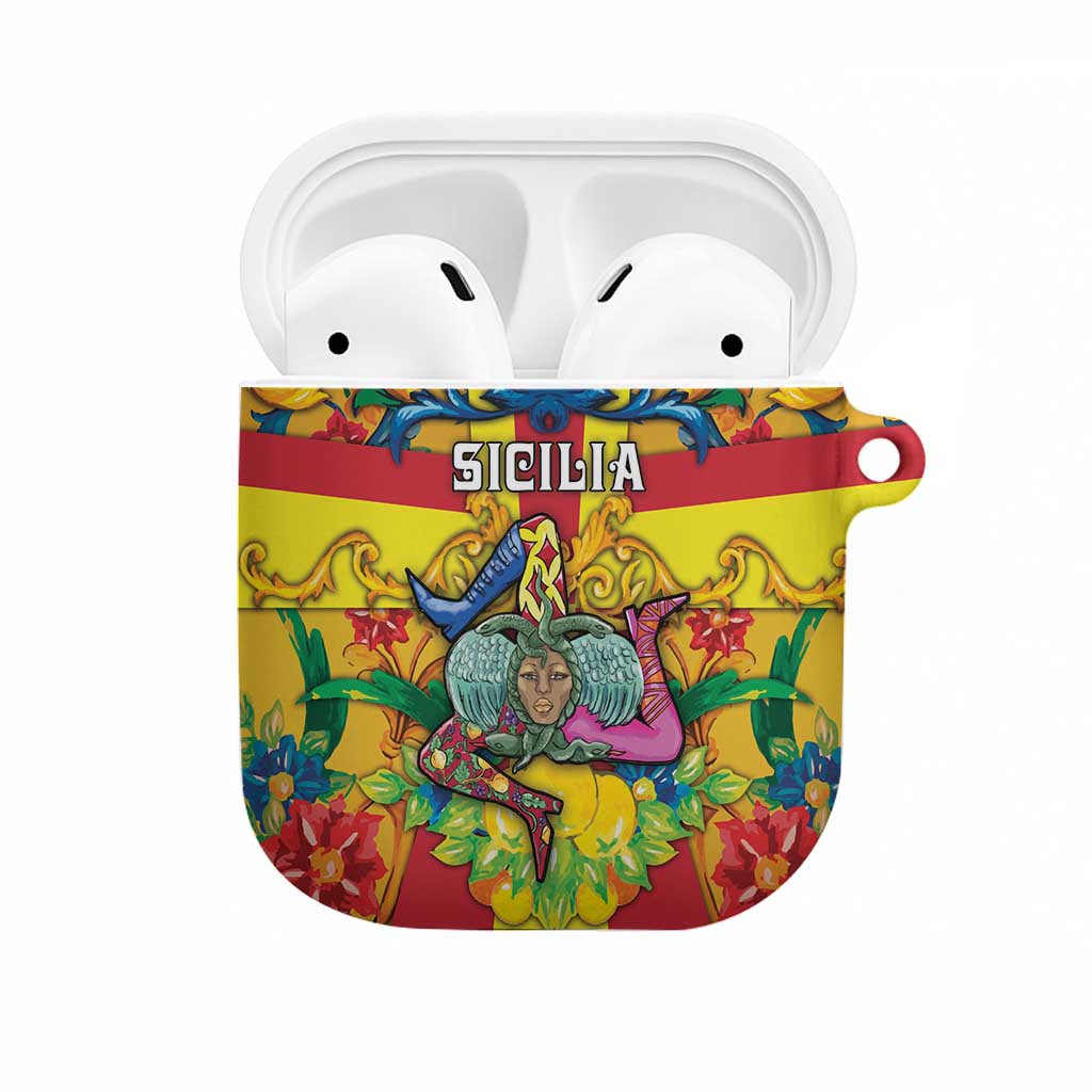 Italy Sicily AirPods Case Gorgoneion Baroque Patterns - Wonder Print Shop