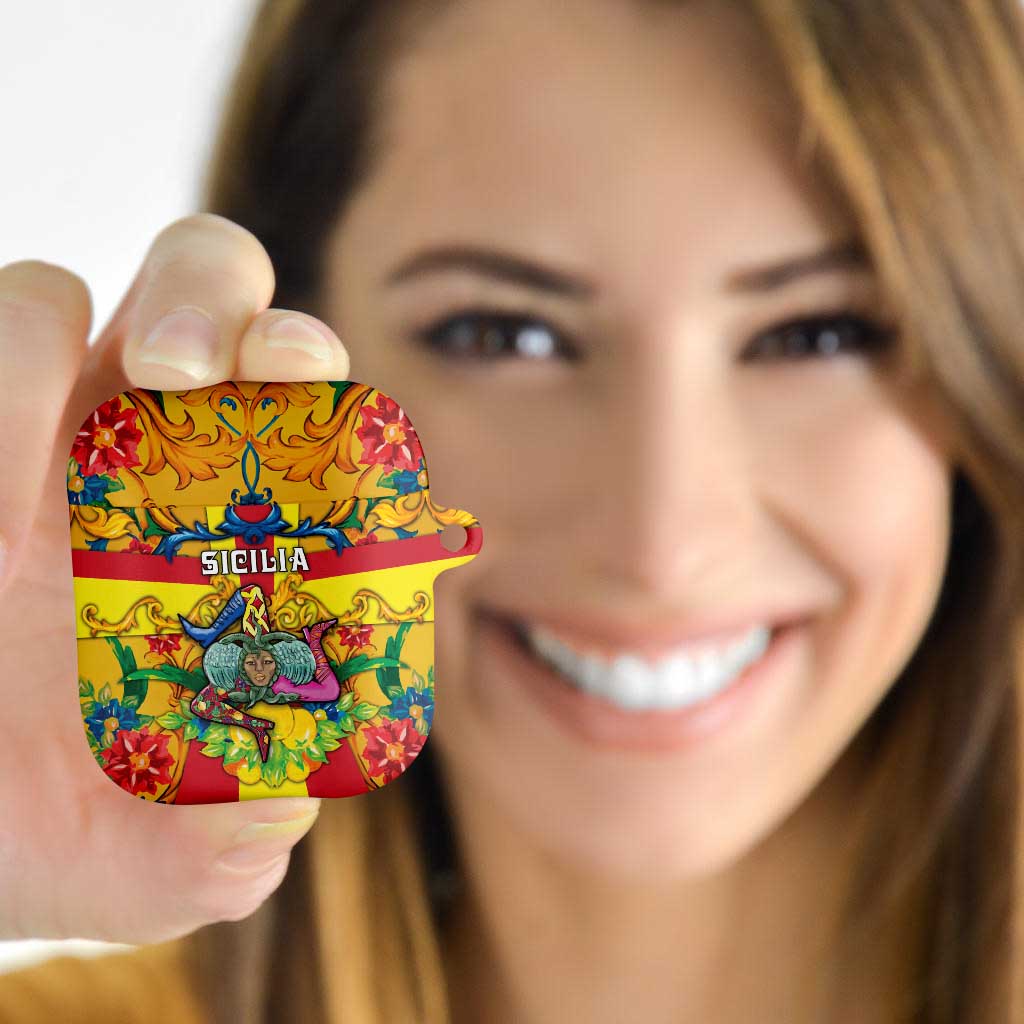 Italy Sicily AirPods Case Gorgoneion Baroque Patterns - Wonder Print Shop