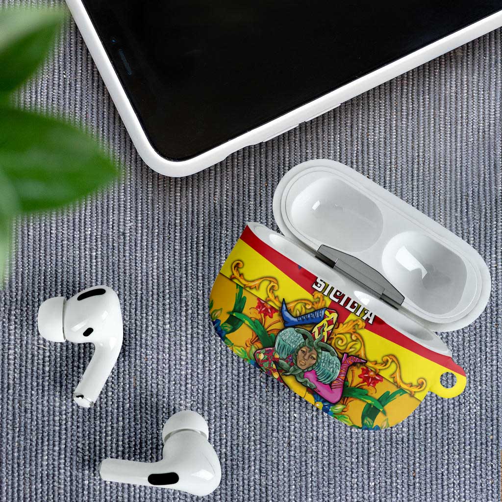 Italy Sicily AirPods Case Gorgoneion Baroque Patterns - Wonder Print Shop