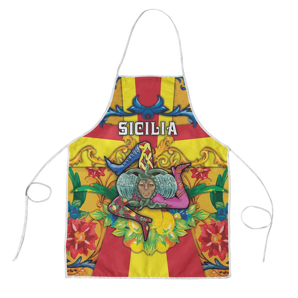 Italy Sicily Apron Gorgoneion Baroque Patterns - Wonder Print Shop