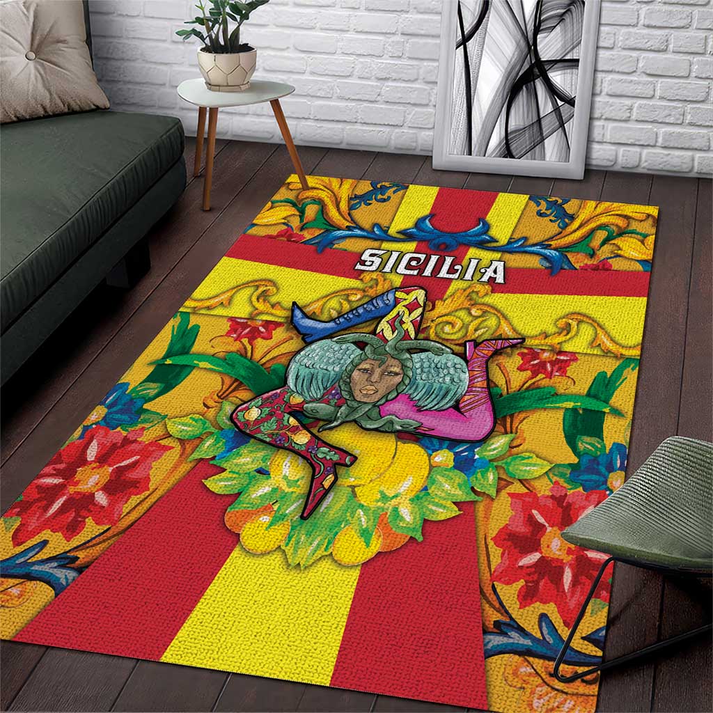 Italy Sicily Area Rug Gorgoneion Baroque Patterns - Wonder Print Shop
