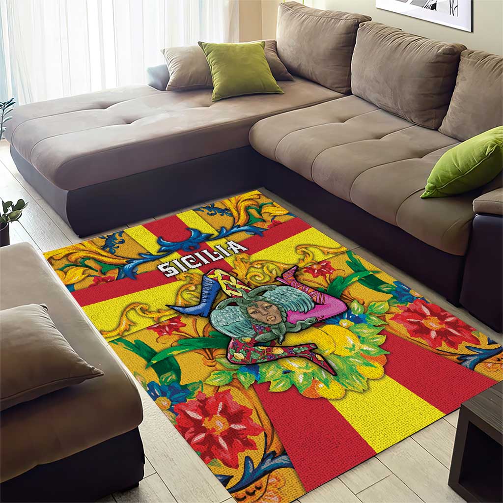 Italy Sicily Area Rug Gorgoneion Baroque Patterns - Wonder Print Shop