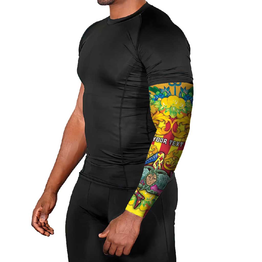 Personalized Italy Sicily Arm Sleeves Gorgoneion Baroque Patterns - Wonder Print Shop