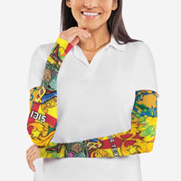 Personalized Italy Sicily Arm Sleeves Gorgoneion Baroque Patterns - Wonder Print Shop