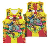 Personalized Italy Sicily Basketball Jersey Gorgoneion Baroque Patterns - Wonder Print Shop