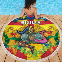 Italy Sicily Beach Blanket Gorgoneion Baroque Patterns - Wonder Print Shop