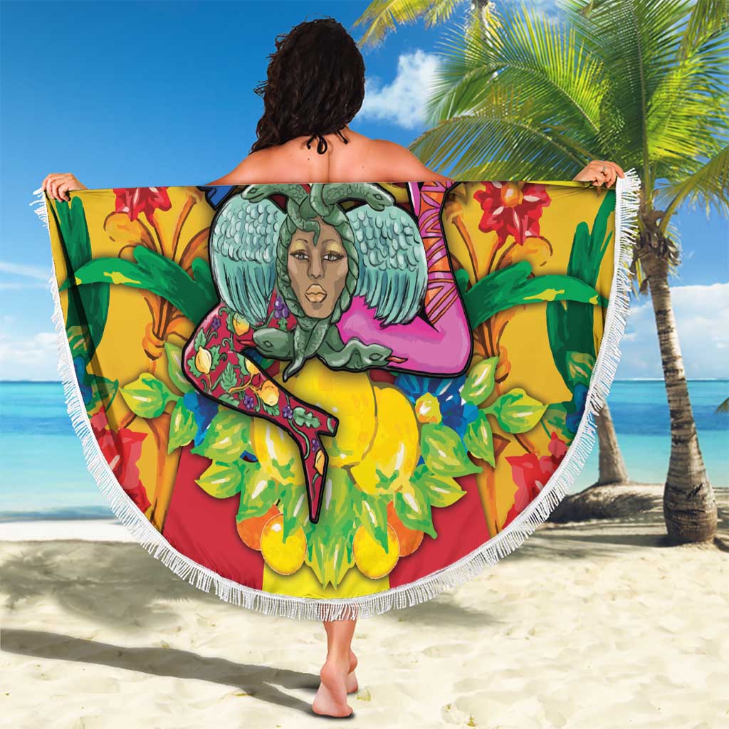 Italy Sicily Beach Blanket Gorgoneion Baroque Patterns - Wonder Print Shop