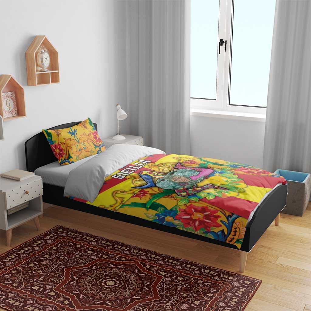 Italy Sicily Bedding Set Gorgoneion Baroque Patterns - Wonder Print Shop