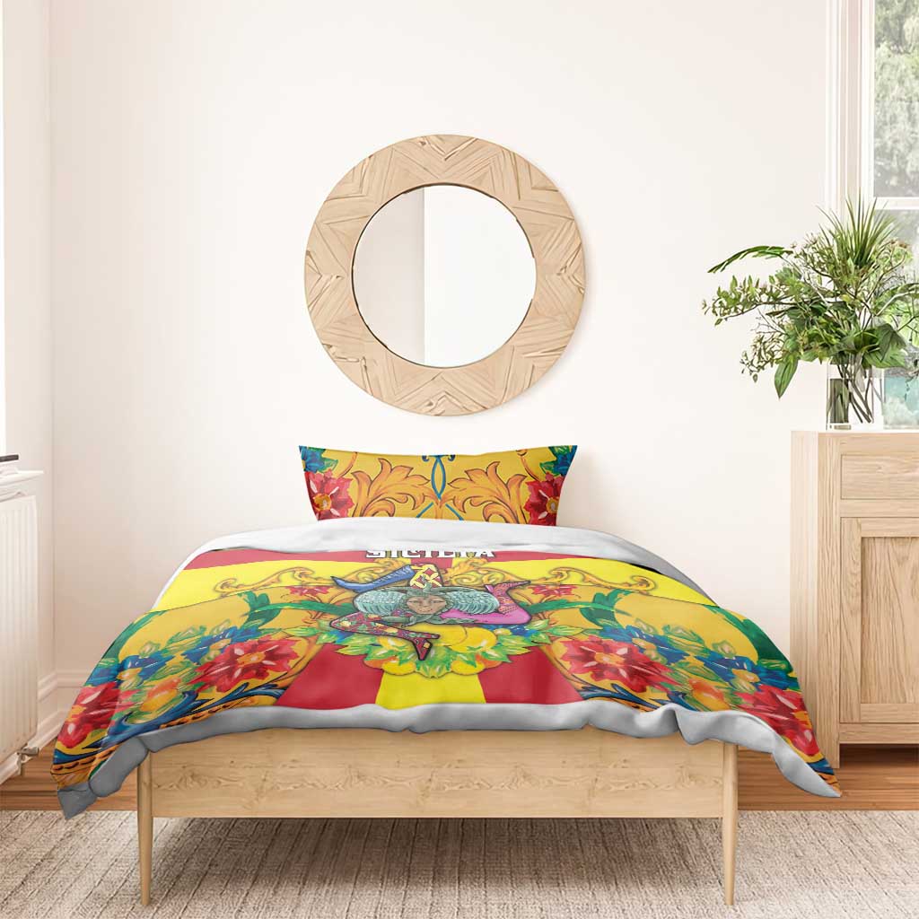 Italy Sicily Bedding Set Gorgoneion Baroque Patterns - Wonder Print Shop