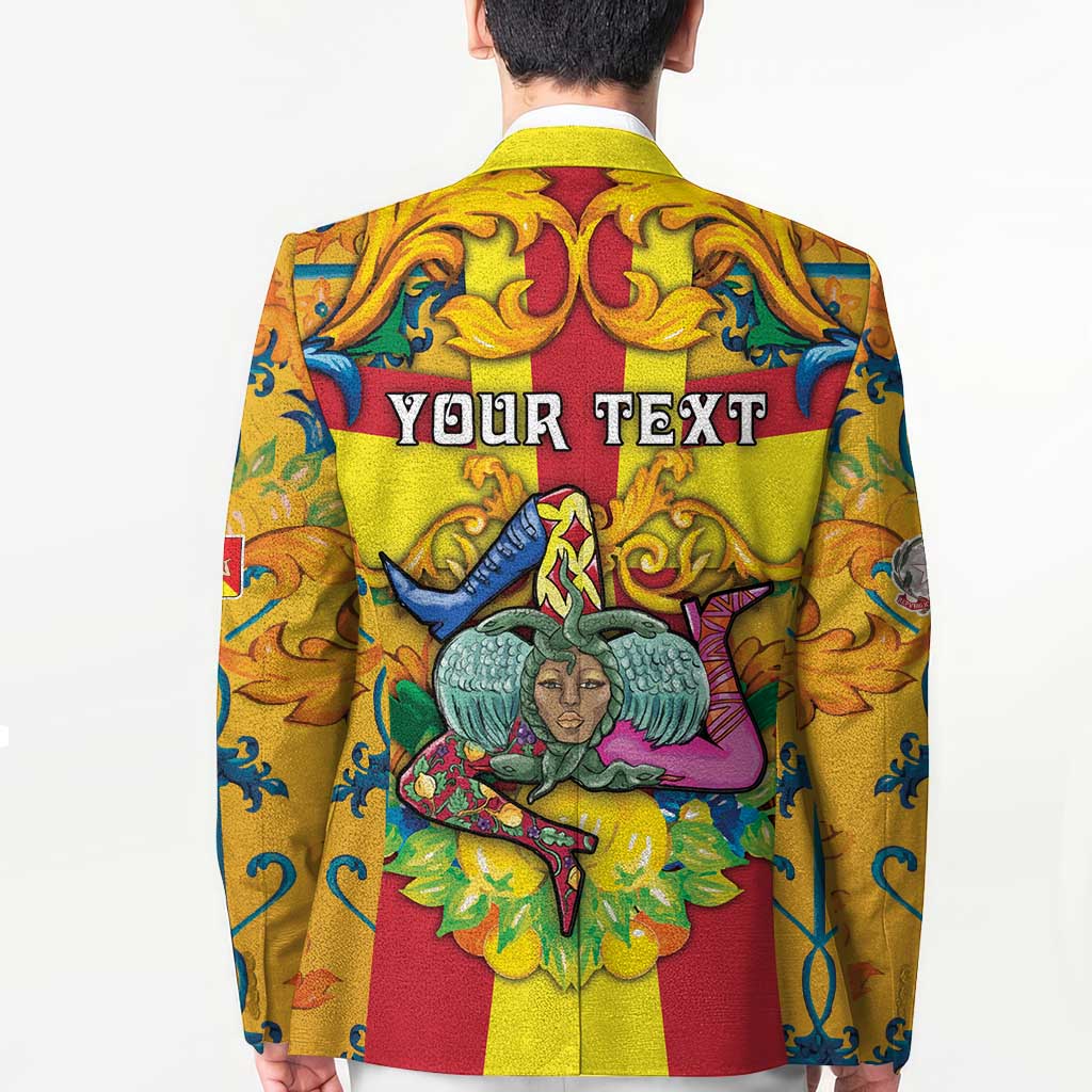 Personalized Italy Sicily Blazer Gorgoneion Baroque Patterns - Wonder Print Shop