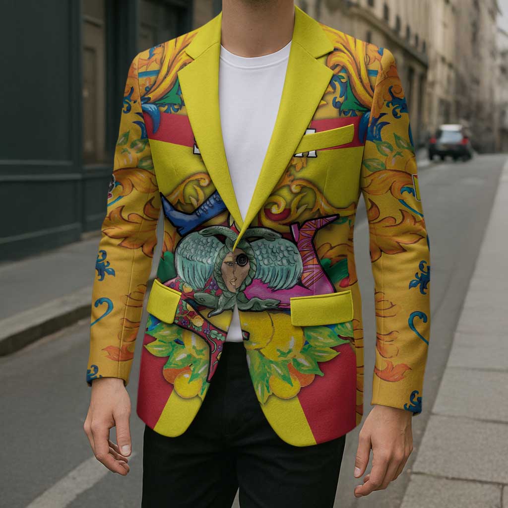 Personalized Italy Sicily Blazer Gorgoneion Baroque Patterns - Wonder Print Shop