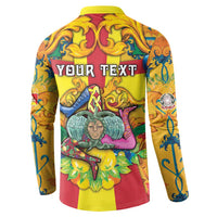 Personalized Italy Sicily Button Sweatshirt Gorgoneion Baroque Patterns - Wonder Print Shop