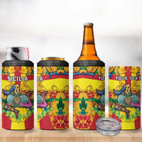 Personalized Italy Sicily 4 in 1 Can Cooler Tumbler Gorgoneion Baroque Patterns - Wonder Print Shop