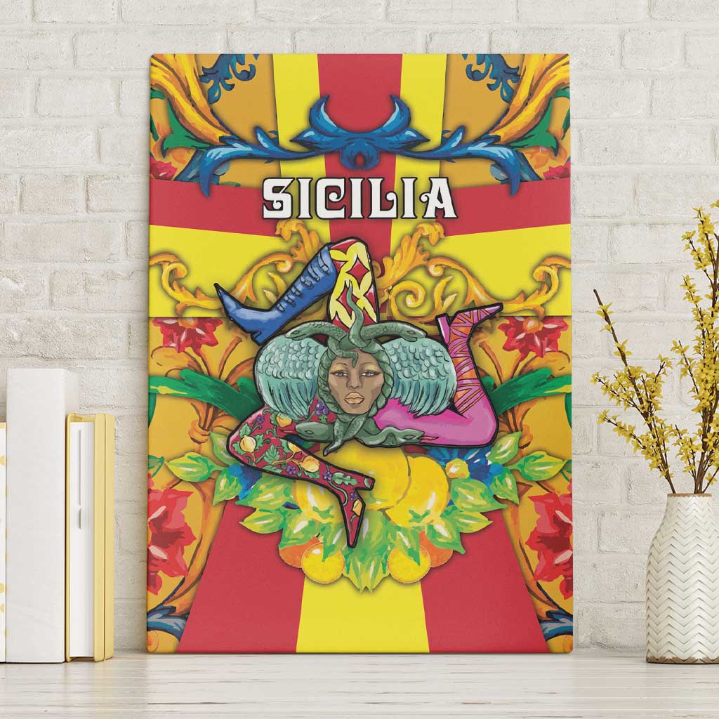Italy Sicily Canvas Wall Art Gorgoneion Baroque Patterns - Wonder Print Shop