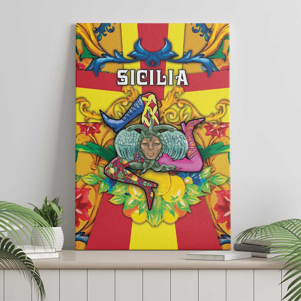Italy Sicily Canvas Wall Art Gorgoneion Baroque Patterns - Wonder Print Shop