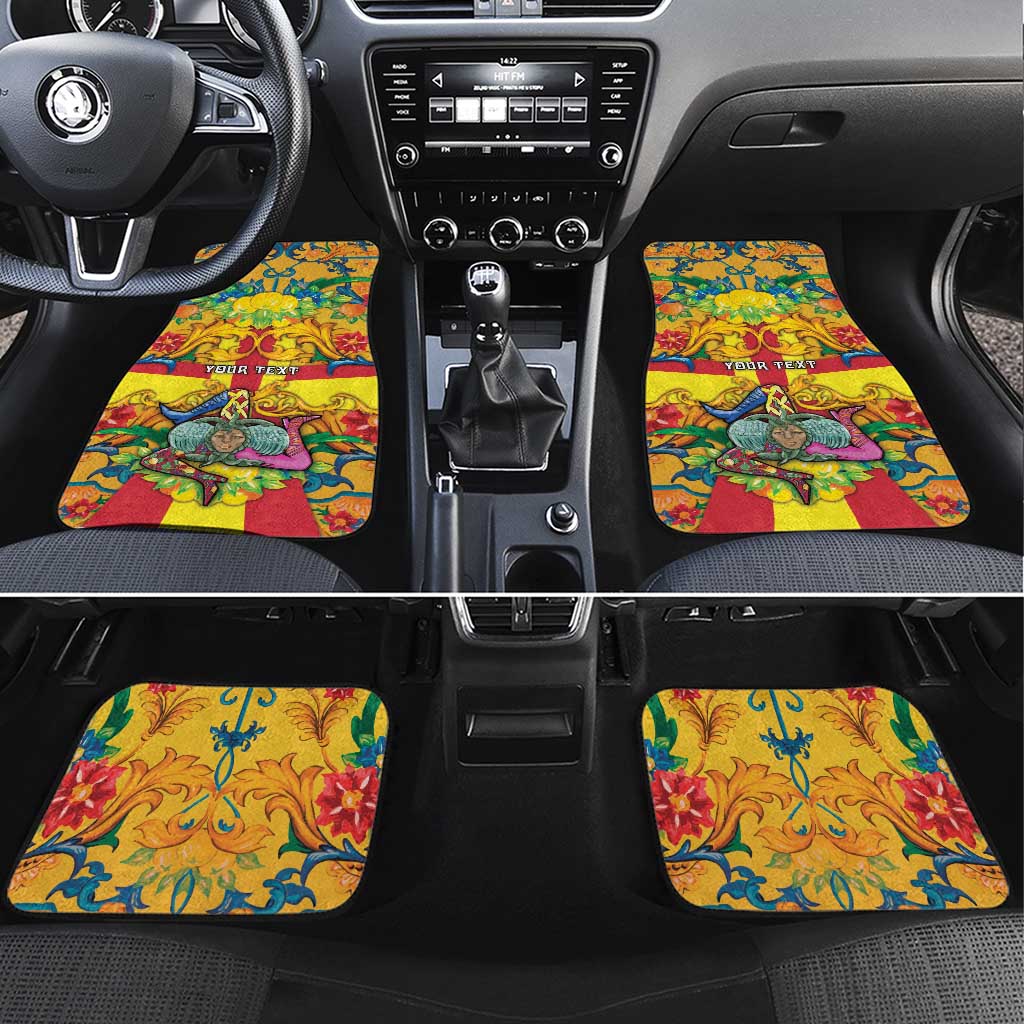 Personalized Italy Sicily Car Mats Gorgoneion Baroque Patterns - Wonder Print Shop