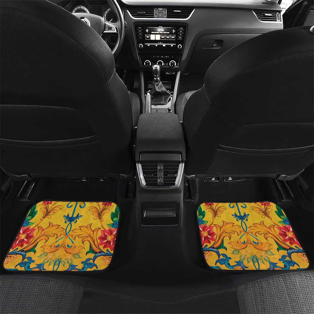 Personalized Italy Sicily Car Mats Gorgoneion Baroque Patterns - Wonder Print Shop