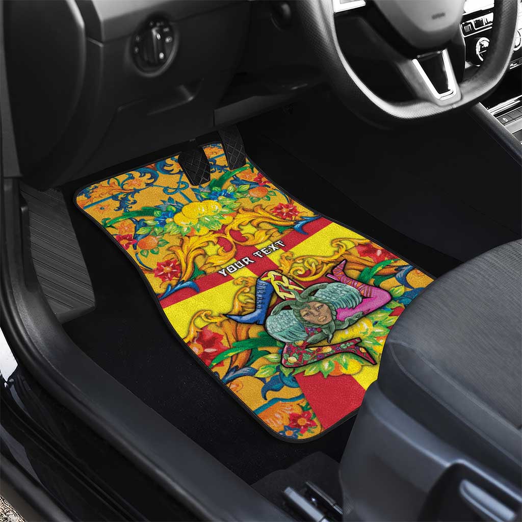 Personalized Italy Sicily Car Mats Gorgoneion Baroque Patterns - Wonder Print Shop