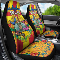 Italy Sicily Car Seat Cover Gorgoneion Baroque Patterns - Wonder Print Shop