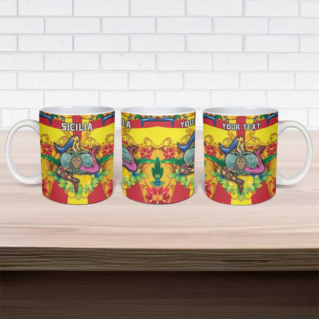 Personalized Italy Sicily Ceramic Mug Gorgoneion Baroque Patterns - Wonder Print Shop