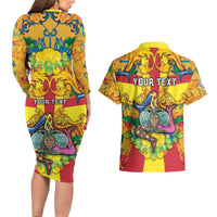 Personalized Italy Sicily Couples Matching Long Sleeve Bodycon Dress and Hawaiian Shirt Gorgoneion Baroque Patterns - Wonder Print Shop
