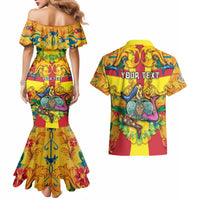 Personalized Italy Sicily Couples Matching Mermaid Dress and Hawaiian Shirt Gorgoneion Baroque Patterns - Wonder Print Shop