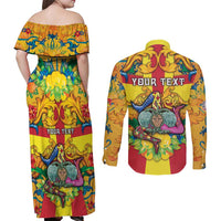 Personalized Italy Sicily Couples Matching Off Shoulder Maxi Dress and Long Sleeve Button Shirt Gorgoneion Baroque Patterns - Wonder Print Shop