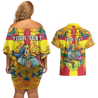 Personalized Italy Sicily Couples Matching Off Shoulder Short Dress and Hawaiian Shirt Gorgoneion Baroque Patterns - Wonder Print Shop