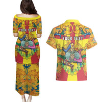 Personalized Italy Sicily Couples Matching Puletasi and Hawaiian Shirt Gorgoneion Baroque Patterns - Wonder Print Shop