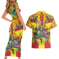 Personalized Italy Sicily Couples Matching Short Sleeve Bodycon Dress and Hawaiian Shirt Gorgoneion Baroque Patterns - Wonder Print Shop