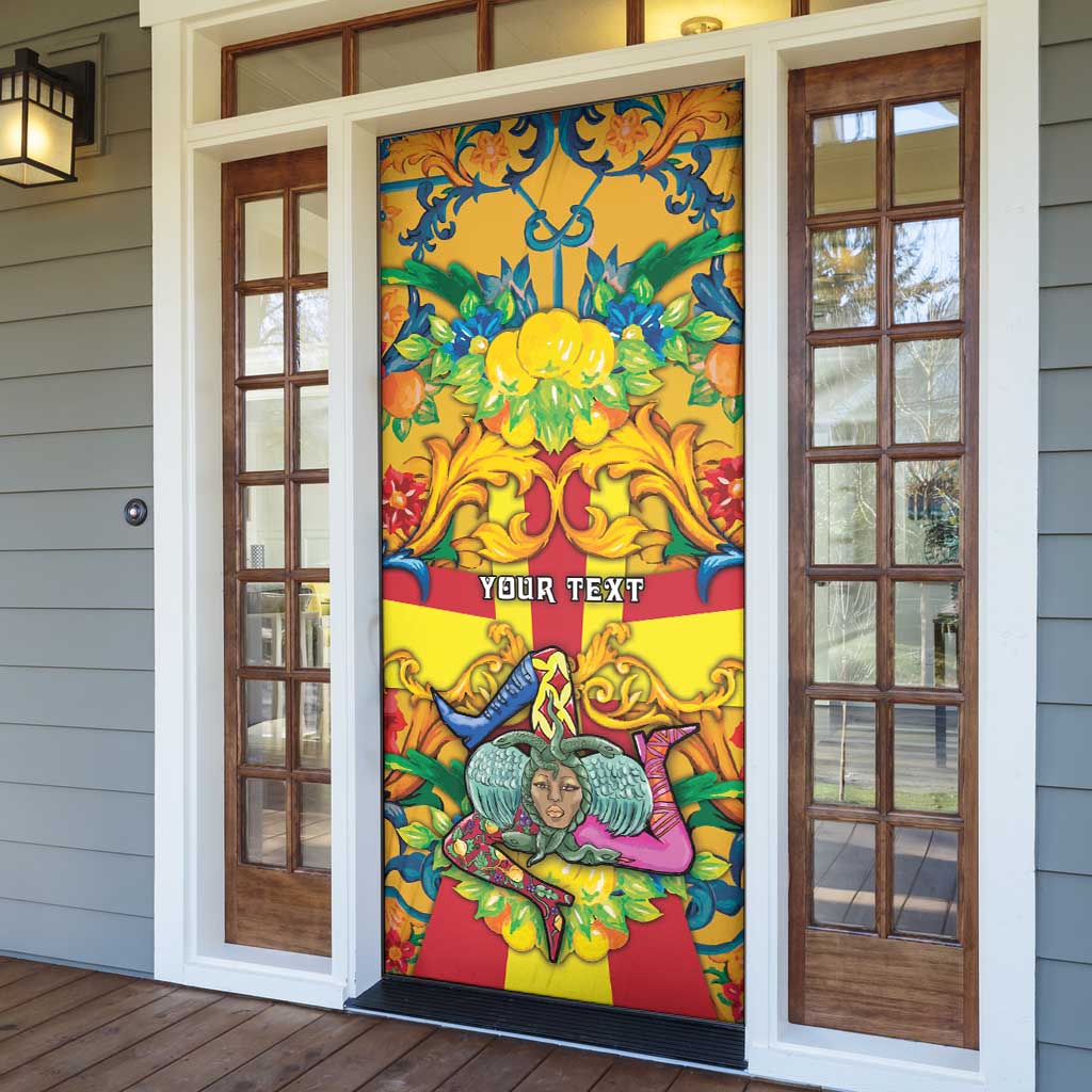 Personalized Italy Sicily Door Cover Gorgoneion Baroque Patterns - Wonder Print Shop