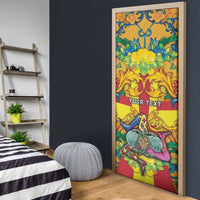 Personalized Italy Sicily Door Cover Gorgoneion Baroque Patterns - Wonder Print Shop