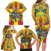 Personalized Italy Sicily Family Matching Long Sleeve Bodycon Dress and Hawaiian Shirt Gorgoneion Baroque Patterns - Wonder Print Shop